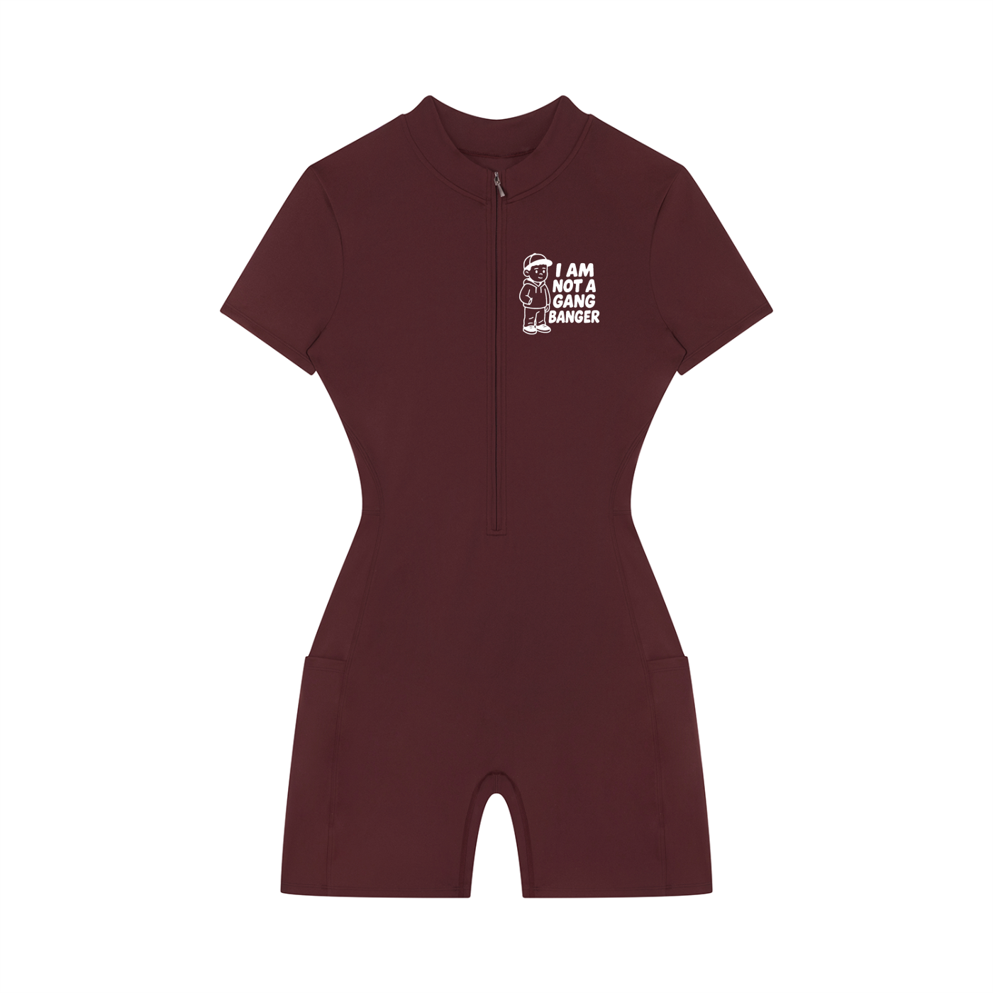 Women's Quarter-Zip Short Sleeve Romper
