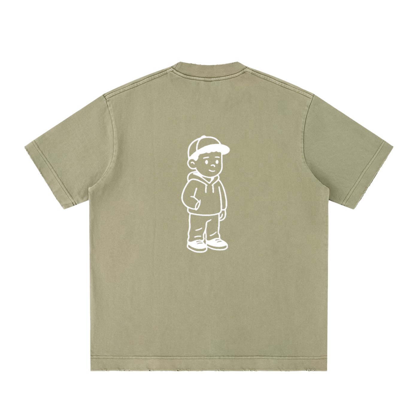Heavyweight Vintage Washed Frayed T-Shirt