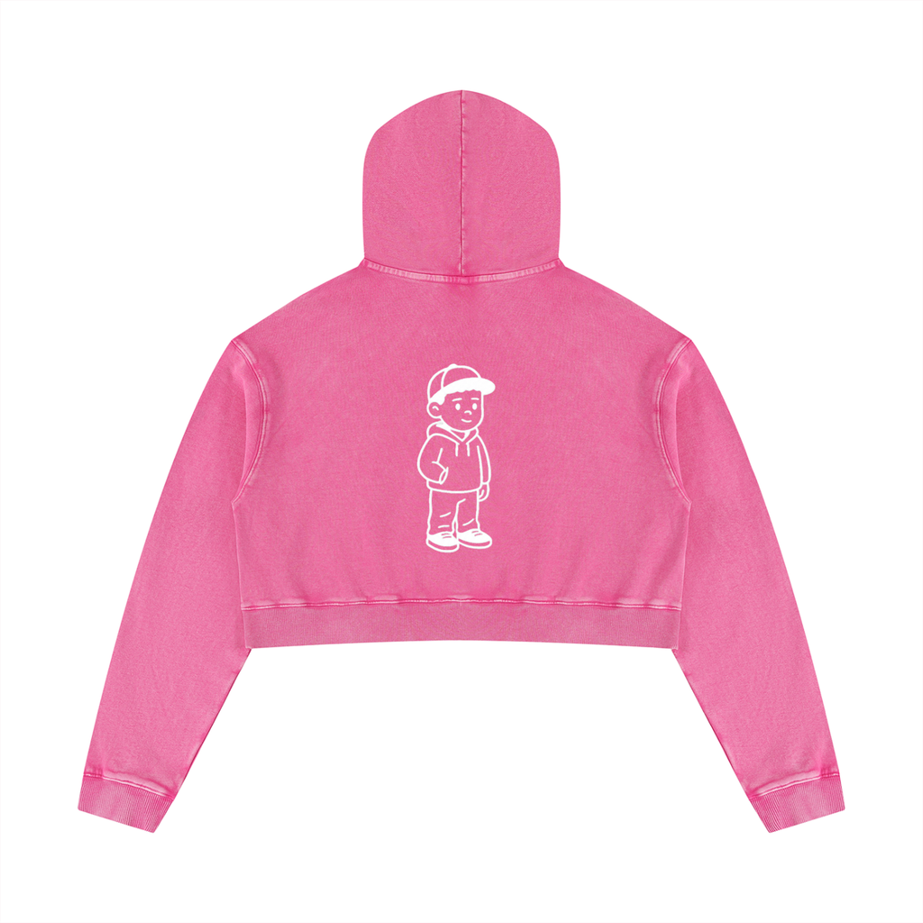 Women’s Mineral Washed Crop Hoodie