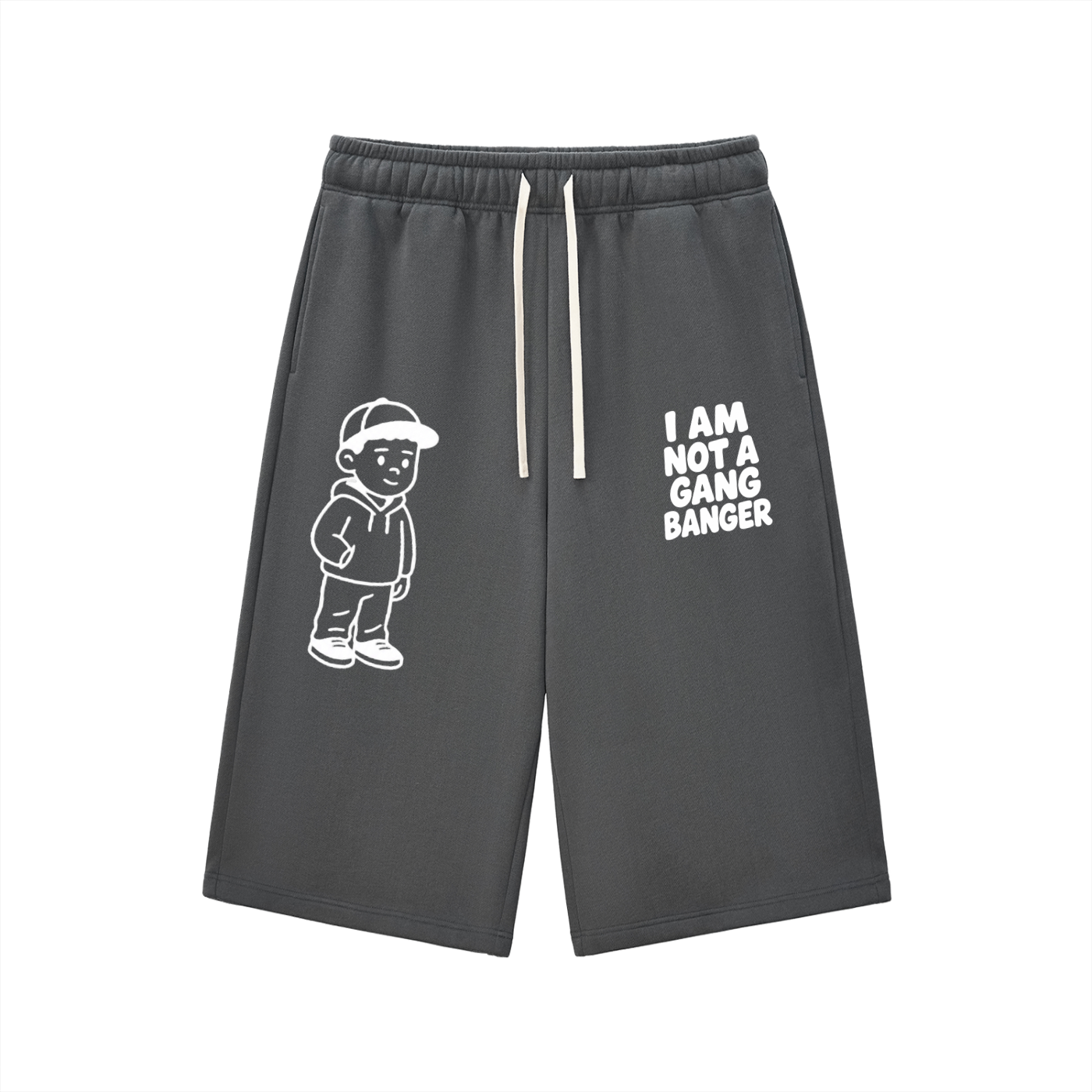 Relaxed Drawstring Three-quarter Sweatpants
