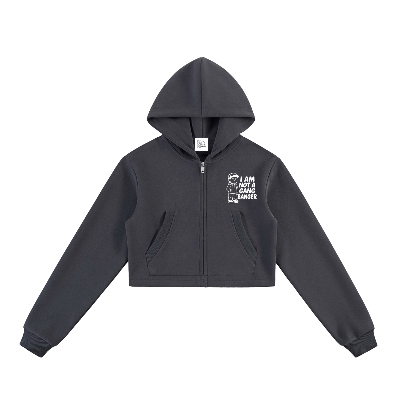 Essential Cropped Zip-Up Hoodie