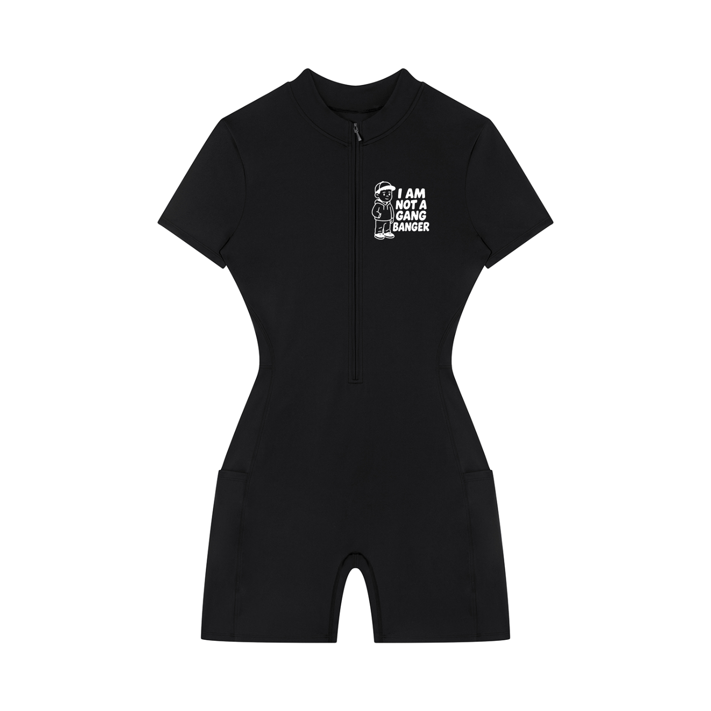 Women's Quarter-Zip Short Sleeve Romper