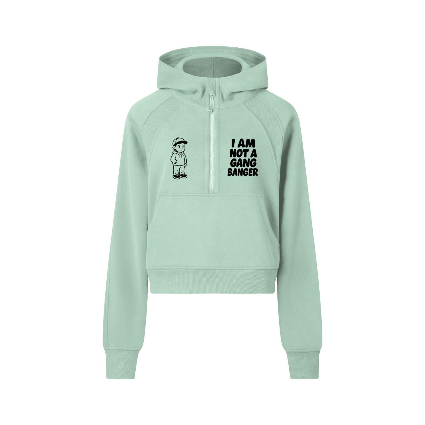 Cropped Half-Zip Hoodie