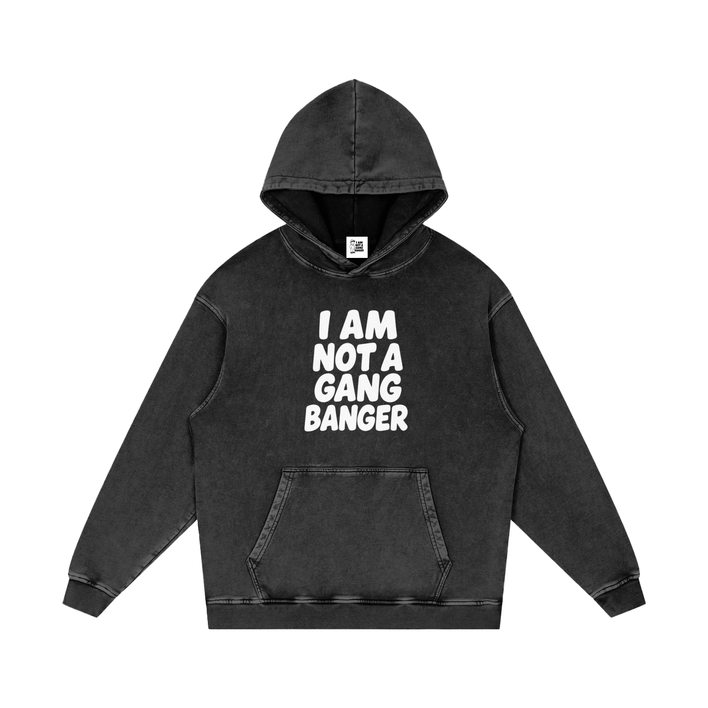 Snow Washed Loose Cotton Hoodie