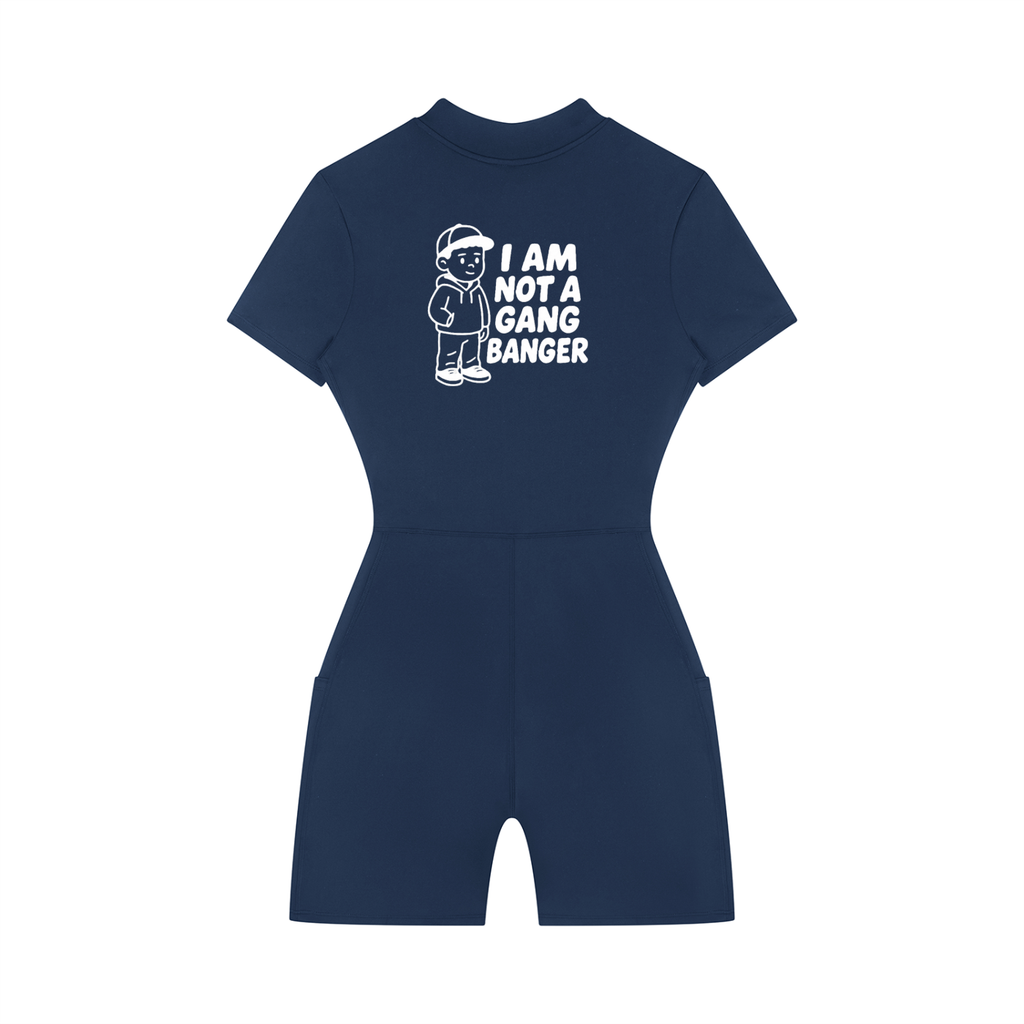 Women's Quarter-Zip Short Sleeve Romper