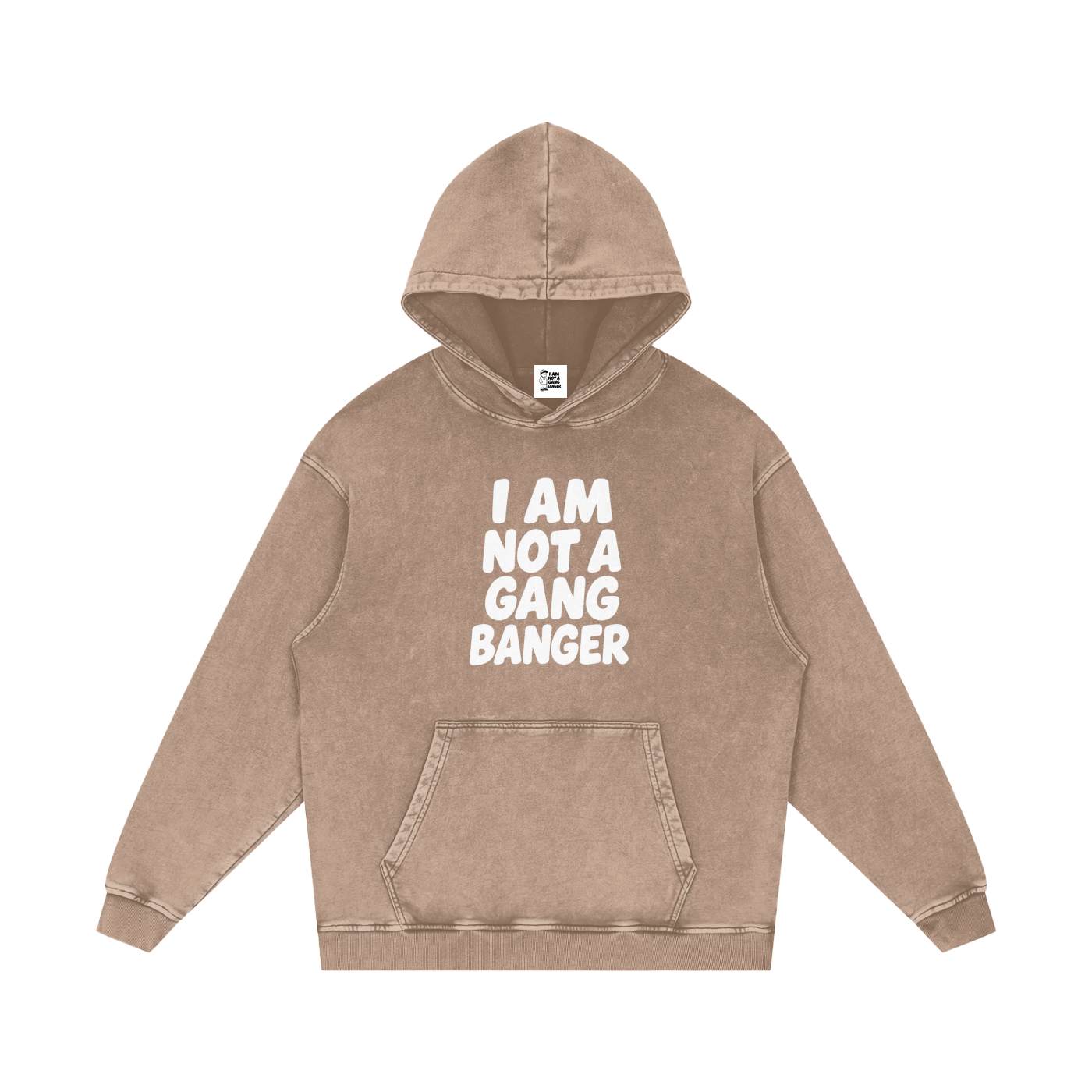 Snow Washed Loose Cotton Hoodie
