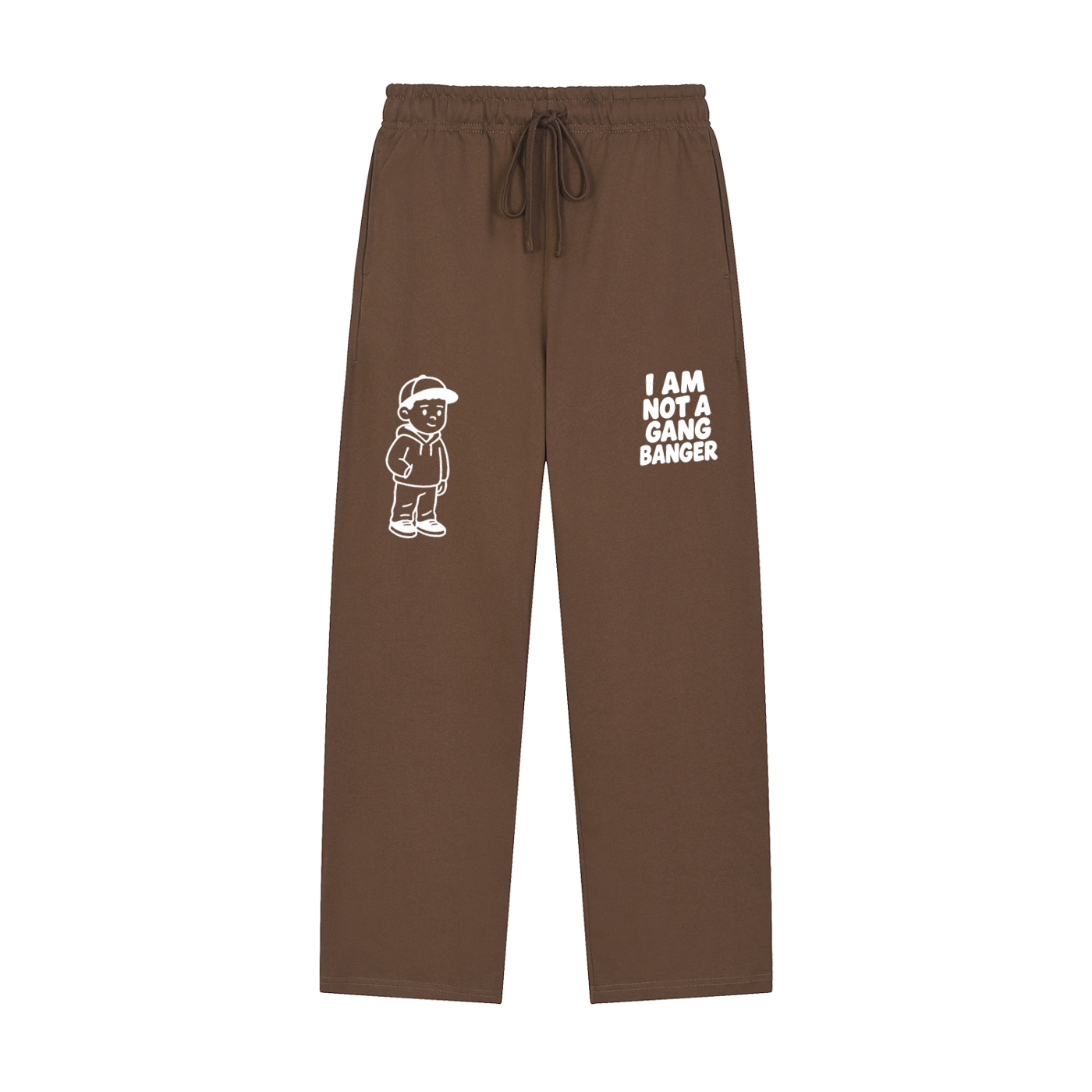 Solid Color Straight-Leg Sweatpants