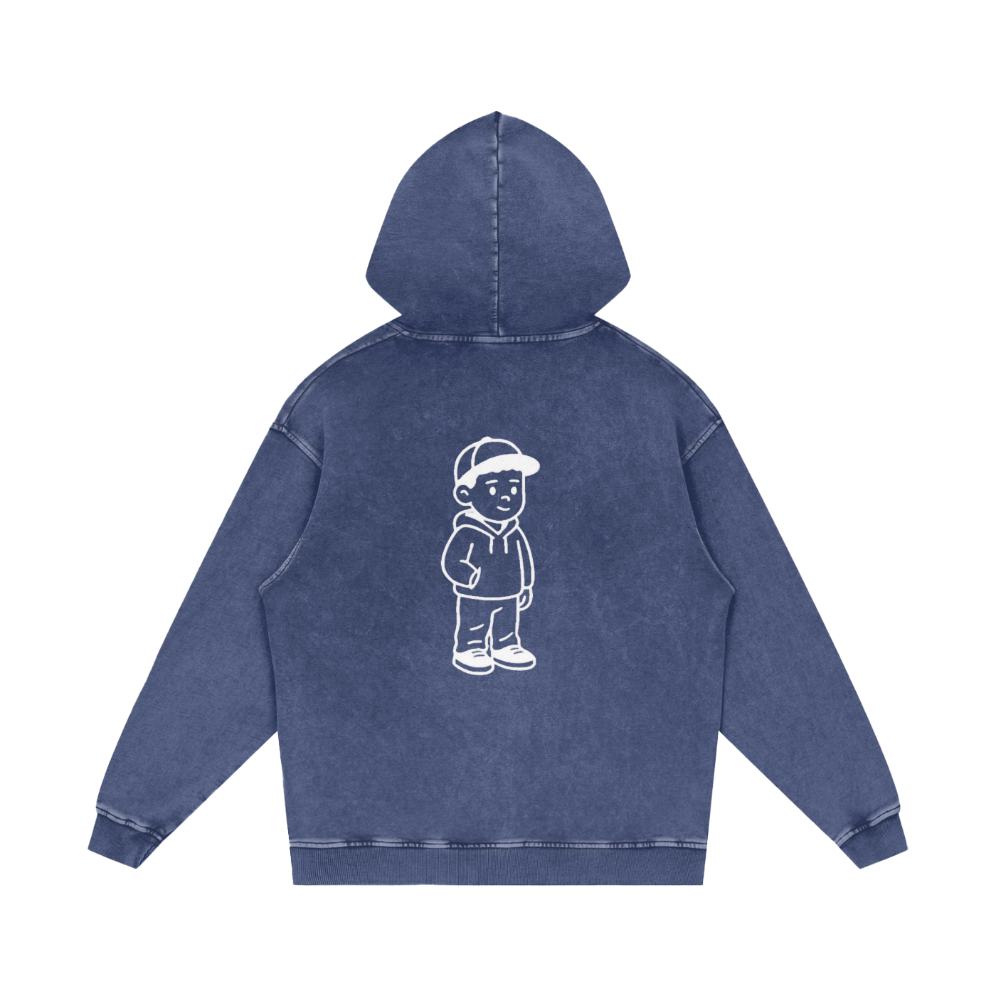 Snow Washed Loose Cotton Hoodie