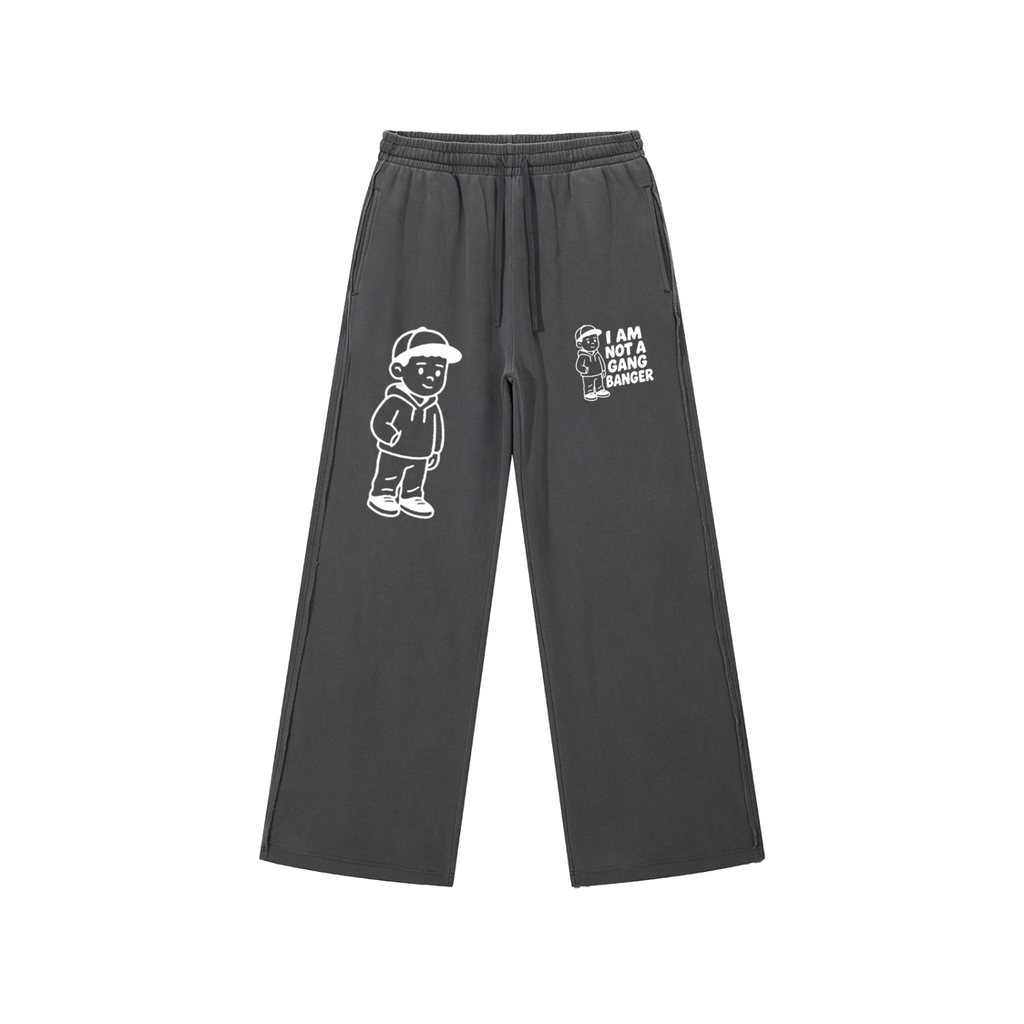 Solid Color Straight-Leg Sweatpants