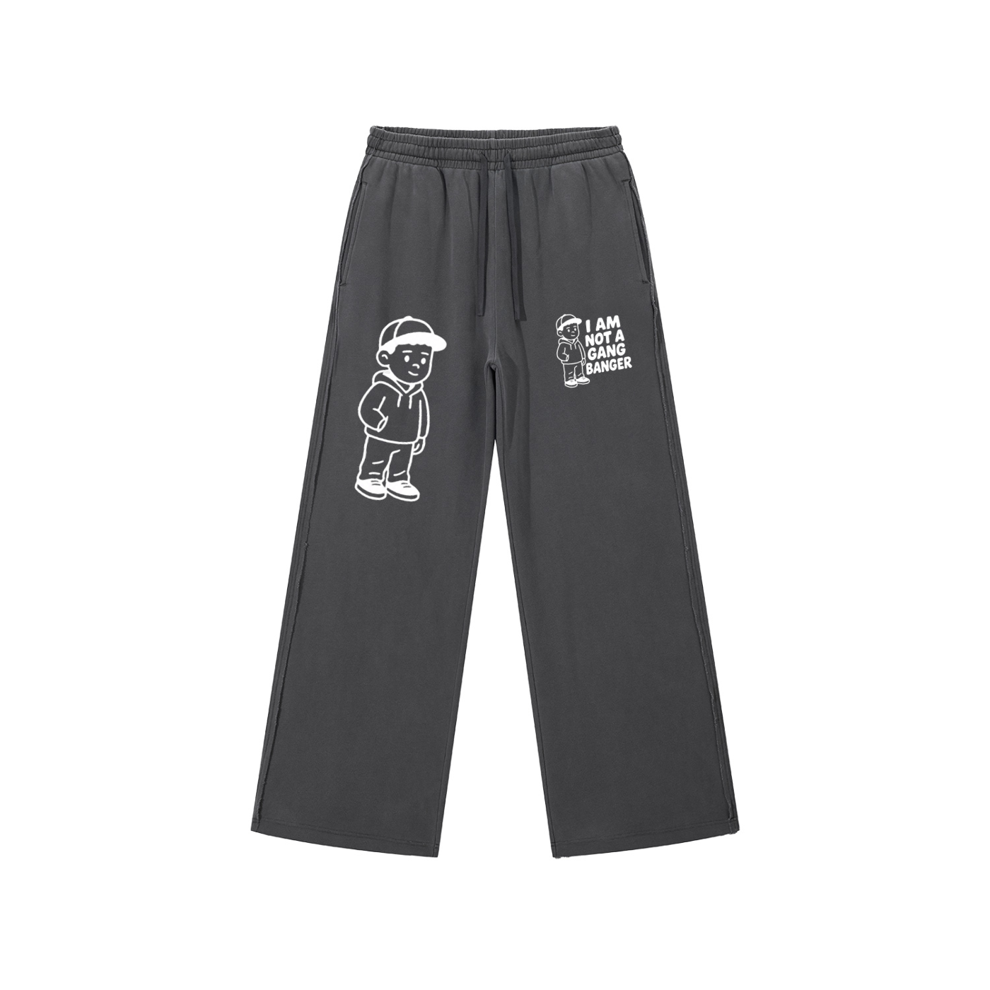 Solid Color Straight-Leg Sweatpants