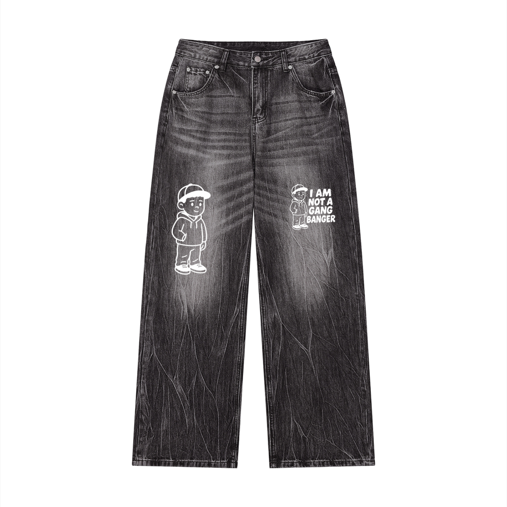 Men’s Vintage Wash Wide Leg Jeans