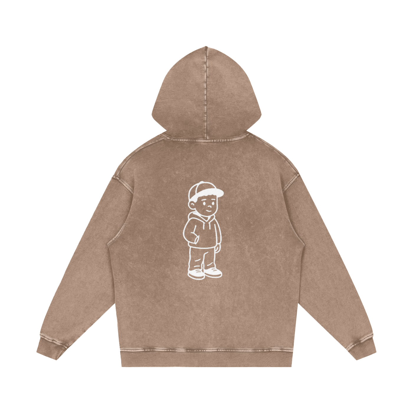 Snow Washed Loose Cotton Hoodie