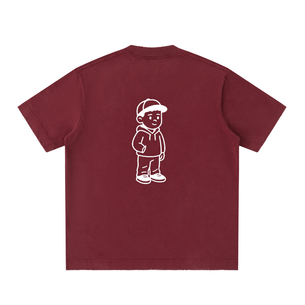 Heavyweight Vintage Washed Frayed T-Shirt