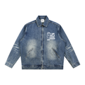 Vintage Wash Zip Up Denim Jacket