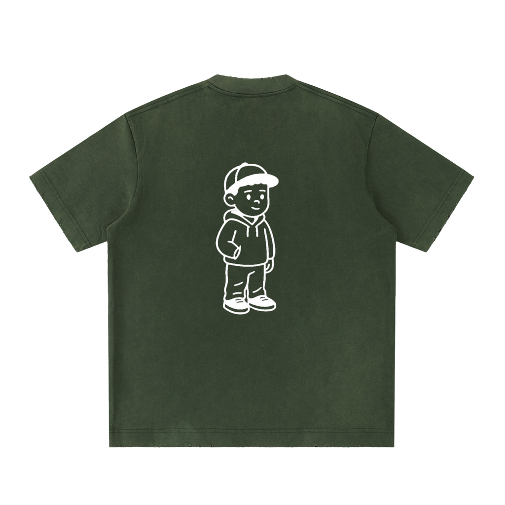 Heavyweight Vintage Washed Frayed T-Shirt