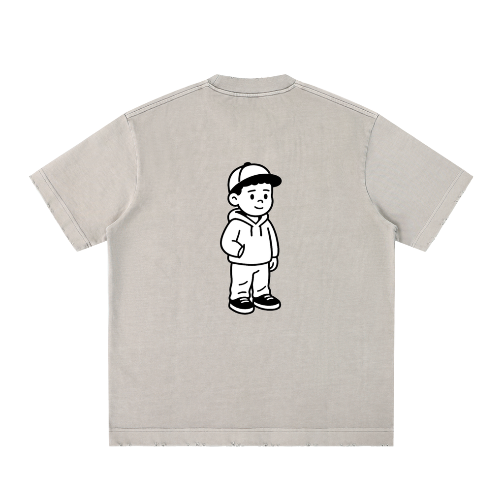 Heavyweight Vintage Washed Frayed T-Shirt