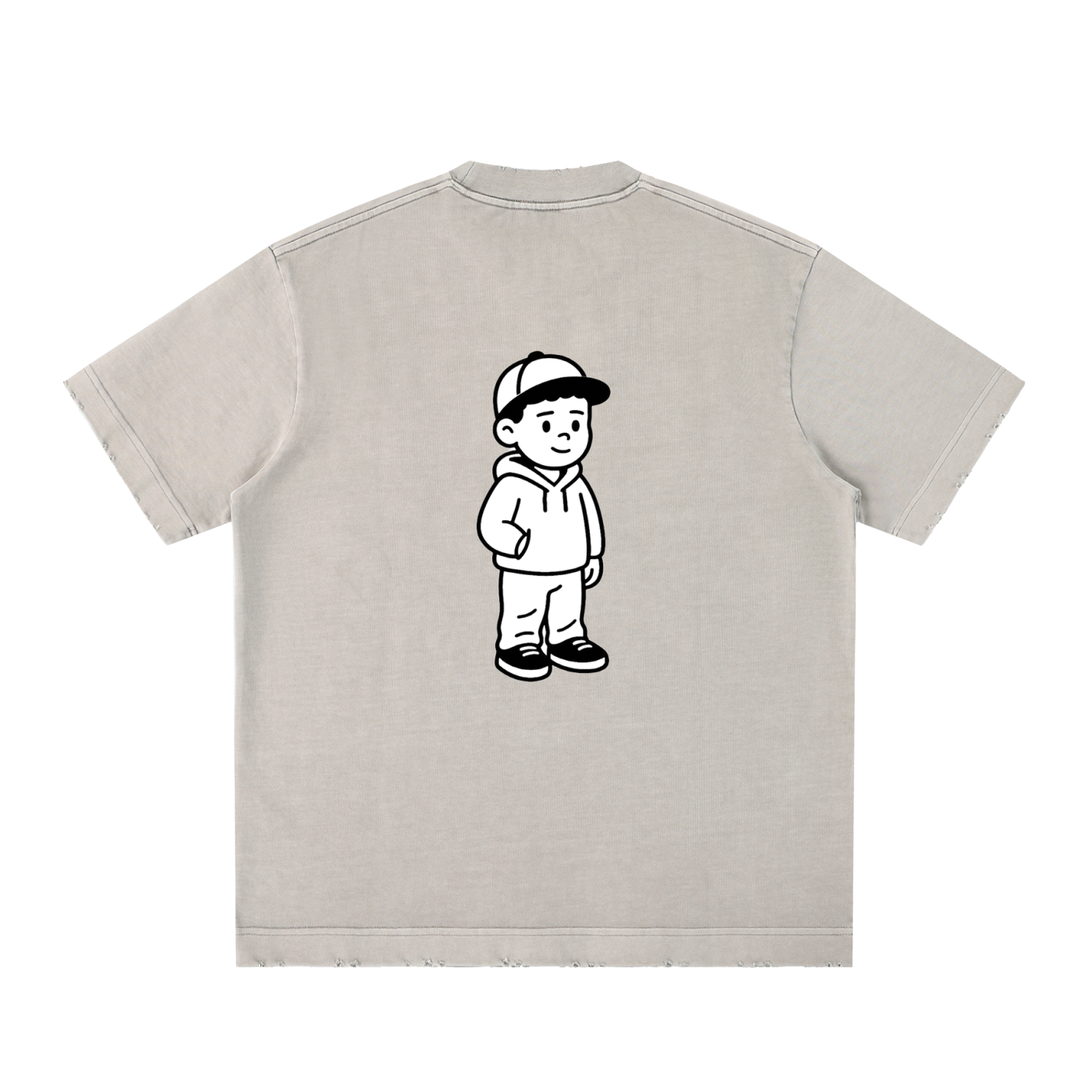 Heavyweight Vintage Washed Frayed T-Shirt
