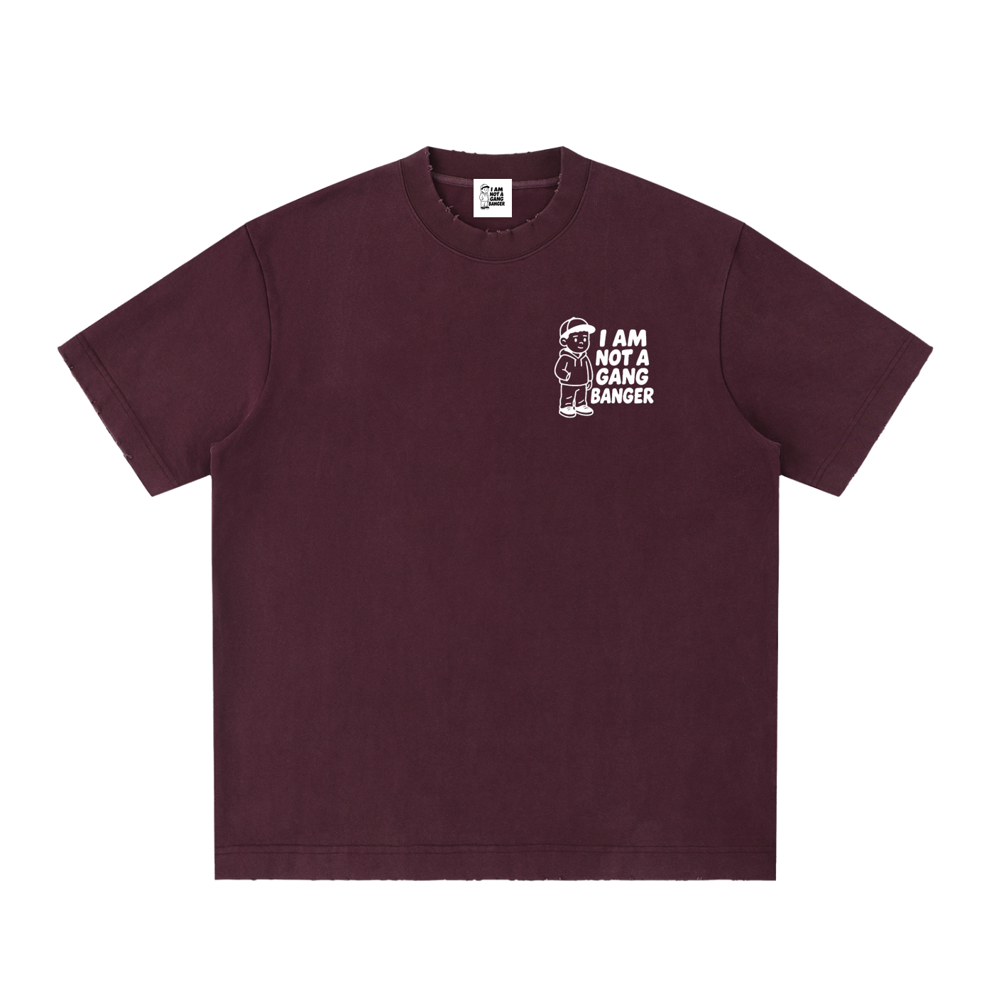 Unisex Heavyweight Vintage Washed Frayed T-Shirt