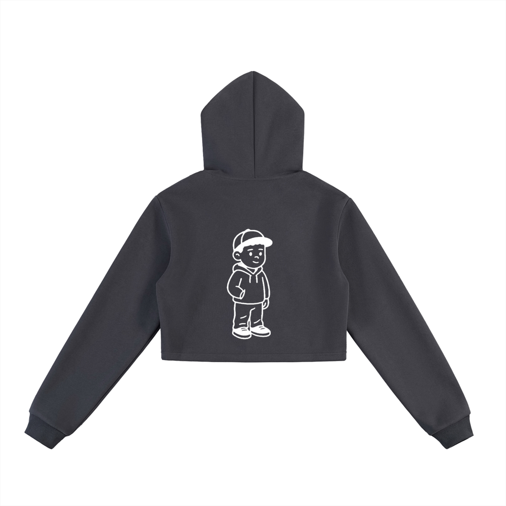Essential Cropped Zip-Up Hoodie