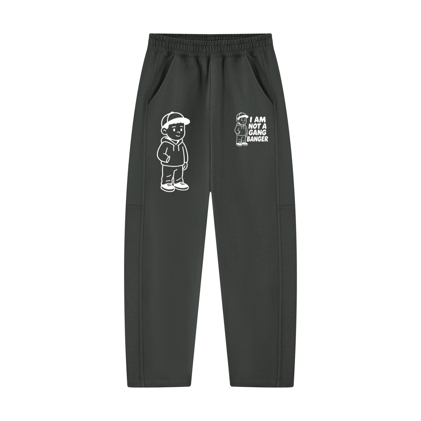 Unisex Tapered Straight Hem Sweatpants