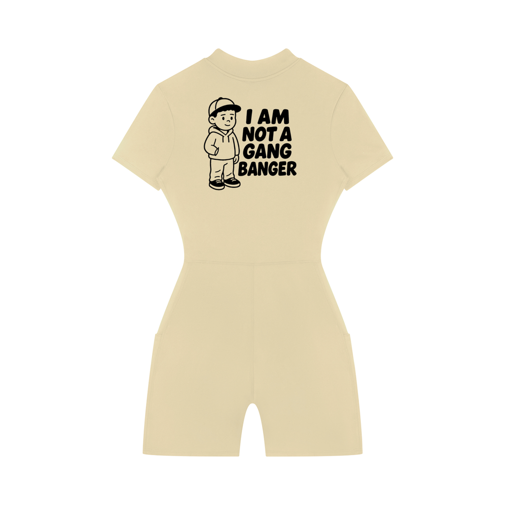 Women's Quarter-Zip Short Sleeve Romper
